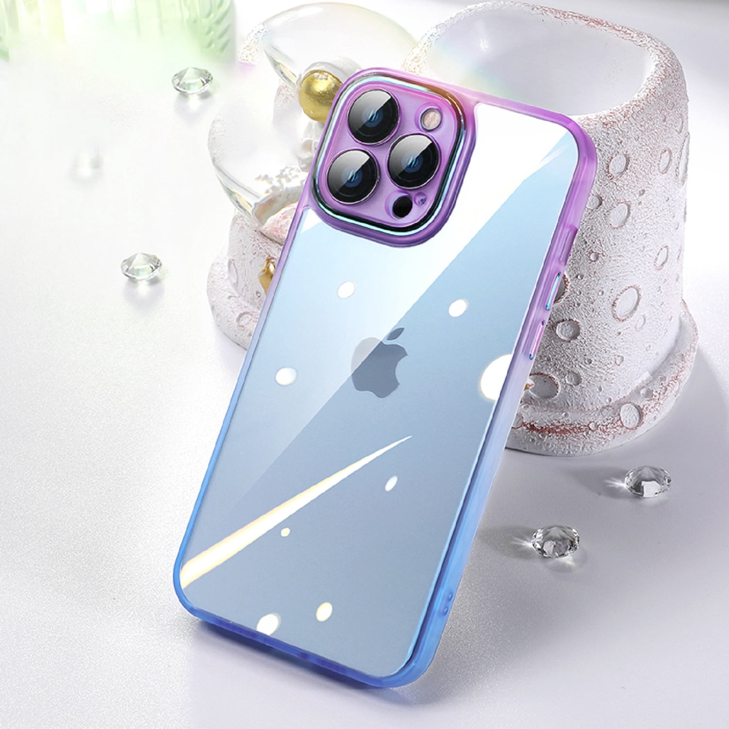Tech Circle Compatible With Iphone 12 Pro Max 6 1 Inch Transparent Phone Case Cute Glitter Gradient Diamond Border Ultra Thin Phone Case Cover Anti Yellowing Shockproof Protective Cover Case A Walmart Com