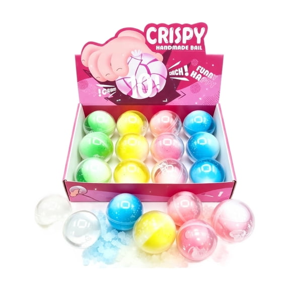Knisume Crystal Crunchy Squishy Stress Relief Ball for Desk - Slow Rising Squishy Sensory Squeeze Fidget Toy, Soft Gel Decompression Squeezable Office Anxiety Calming Sphere