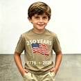 thumbnail image 3 of XINPING 250th Anniversary Patriotic T-Shirt for Kids Boys and Girls, 1776-2026 American Flag July 4th Print Crew Neck Short Sleeved Tees Soft Casual Independence Day Summer Top, 3 of 6