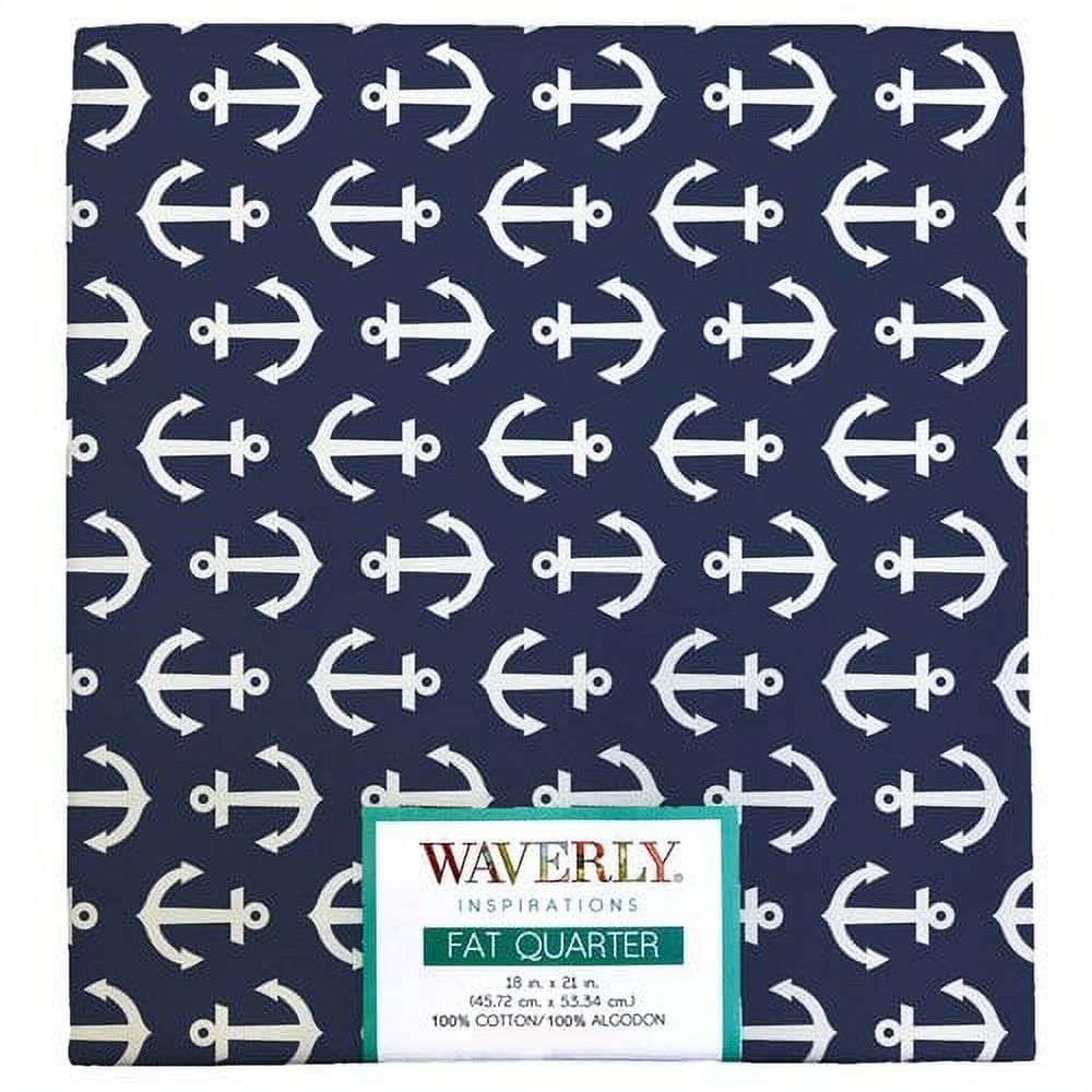 (4 pack) Waverly Inspirations Cotton Fat Quarter Anchor Ink Print 100% Cotton Fabric