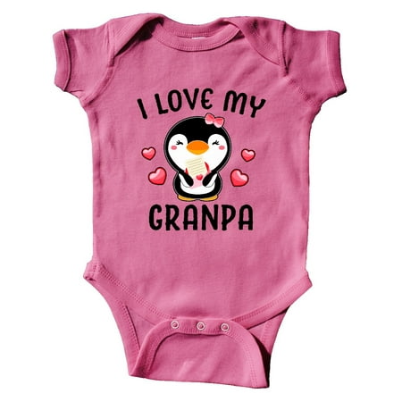 I Love My Granpa with Cute Penguin and Hearts Infant Creeper
