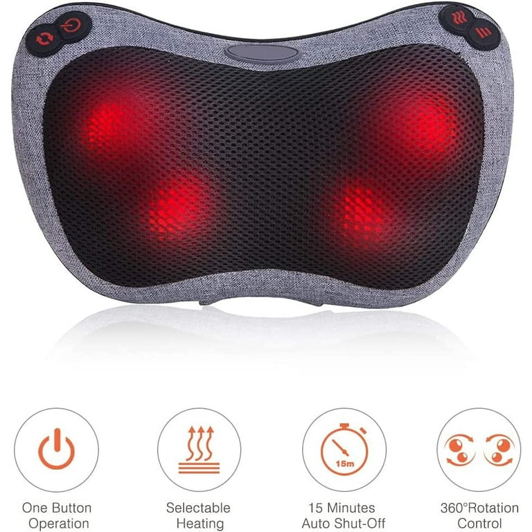 Ergorelax Rechargeable Back and Neck Massager with Heat, Deep Tissue Kneading Shiatsu Back Massage Pillow with App Control for Muscle Pain Relief
