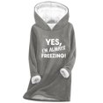 thumbnail image 3 of Pxxlle Yes, I'm Always Freezing Hoodies for Women Comfort Sherpa Fleece Lined Hooded Pullover Tops Casual Long Sleeve Long Loungewear Dark Gray XL, 3 of 4