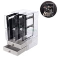 thumbnail image 1 of Jewelry Organizer Box with 2 Drawers and 3 Acrylic Earring Storage Display Holder for Rings Necklace Bracelet-Black, 1 of 9