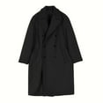 thumbnail image 5 of YLSDY Men's Double Breasted Wool Coat Winter Overcoat Long Trench Coat Warm Outerwear Black XL, 5 of 6