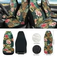 thumbnail image 2 of Yuyamidu Hibiscus Car Seat Covers Set 12 Pack Palm Leaves Front Car Seat Cover Steering Wheel Cover Seat Belt Pads Armrest Pad Trash Bin Sunglass Pocket Rear View Mirror Cover Coasters Keychain, 2 of 7