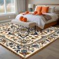thumbnail image 4 of Vintage Flowers Pattern Washable Area Rug 8 x 10 ft Brown Classical Bohemian Style , Soft Non Slip Rugs Stain Repellent Indoor Felt Carpet for Living Dining Room Bedroom Home Office, 4 of 9