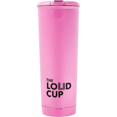 The LoudCup 20 oz Tumbler with Integrated Stadium Horn (Flamingo Pink) - Worlds Loudest Cup for Noisy Fans & Game Day
