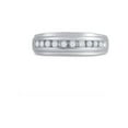 thumbnail image 2 of FB Jewels 10kt White Gold Mens Round Diamond Wedding Channel Set Scalloped Band Ring 1/4 Cttw, 2 of 4