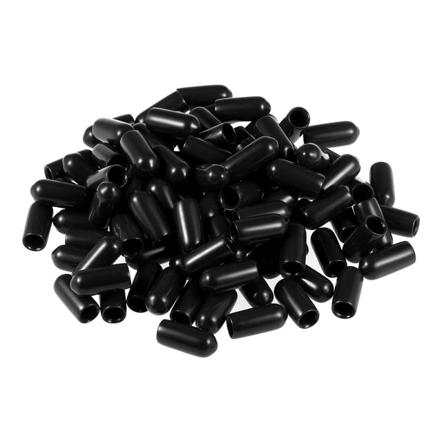 Protectores de rosca Unique Bargains tornillo 5mm ID Tapa de extremo redondo negro 100uds