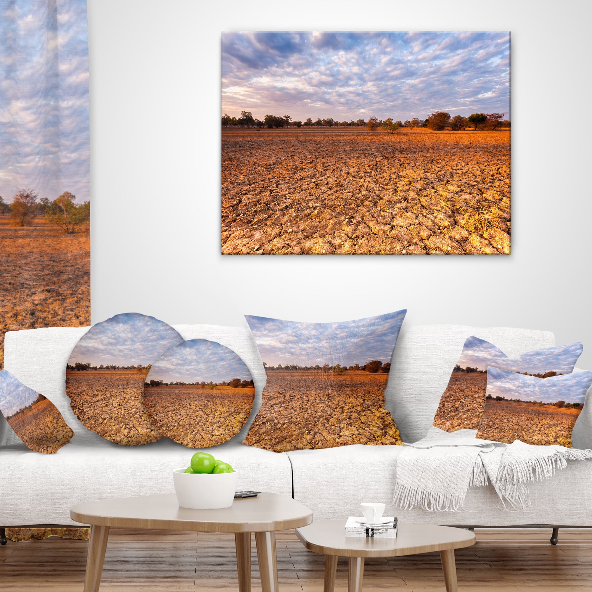 Designart Amazing View of African Landscape - Landscape Printed Throw Pillow - 16x16