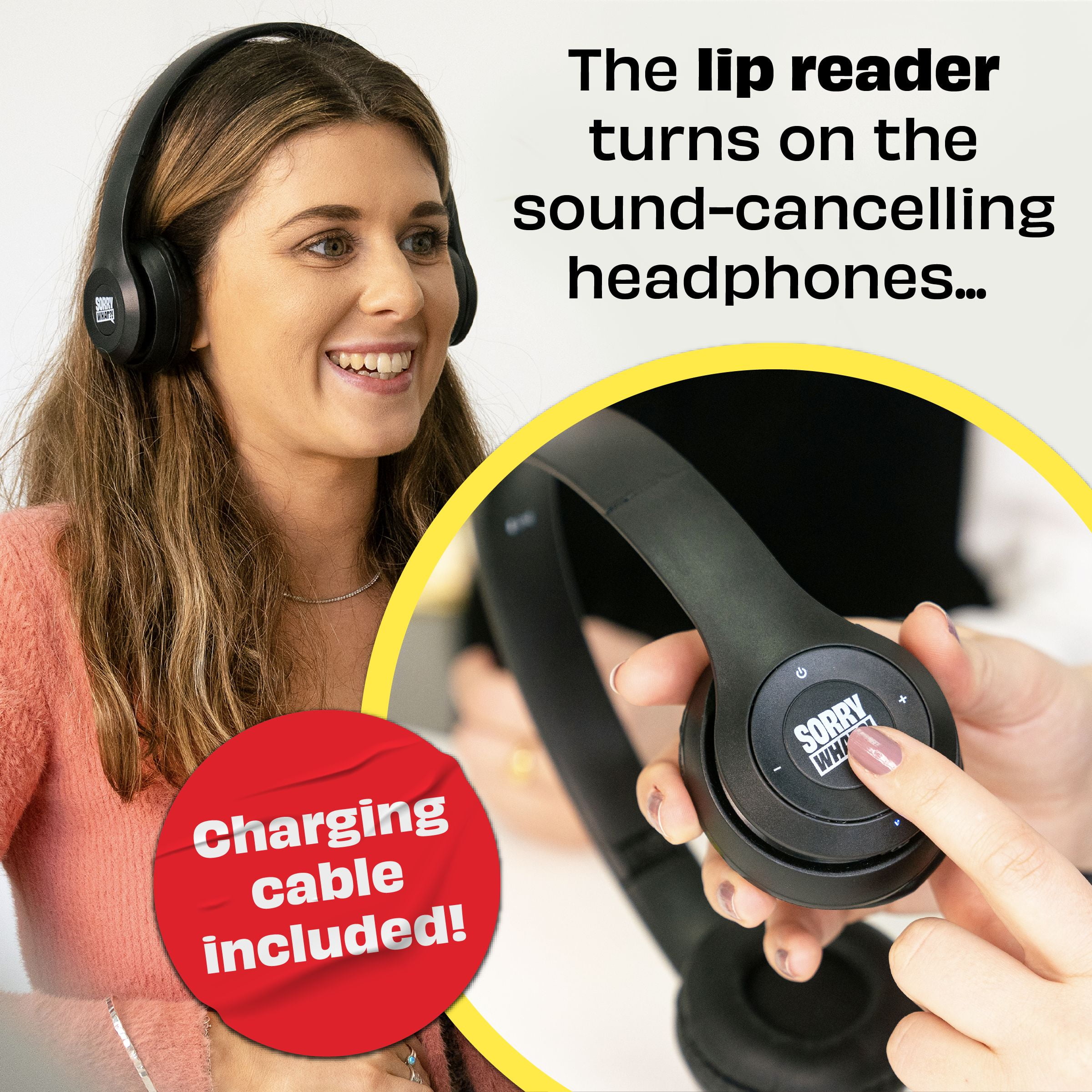 Sorry What -  Uncensored Terrible Lip Reading Adult Card Game - Based On The Headphone Challenge TikTok Trend - 2+ Players 40,000 Funny Word Phrase Combinations - Party Game for Adults