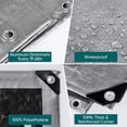 thumbnail image 2 of Heavy Duty Tarp 4 Pack,10Mil Thick Black/Silver Waterproof Tarp with Grommets and Reinforced Edges, All Purpose Finished Size Poly Tarps Cover for Firewood Roof Pool Boat, 2 of 6
