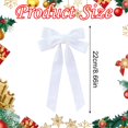 thumbnail image 2 of 3-Pack Pure White Velvet Christmas Tree Bows, 8.66-Inch Large Ribbon Bow Ornaments for Winter Wonderland, Wreath, Garland, Mantel, Wedding and Elegant Holiday Decor, 2 of 4