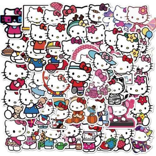 Hello Kitty Cartoon Sticker Bumper Decal - ''SIZES
