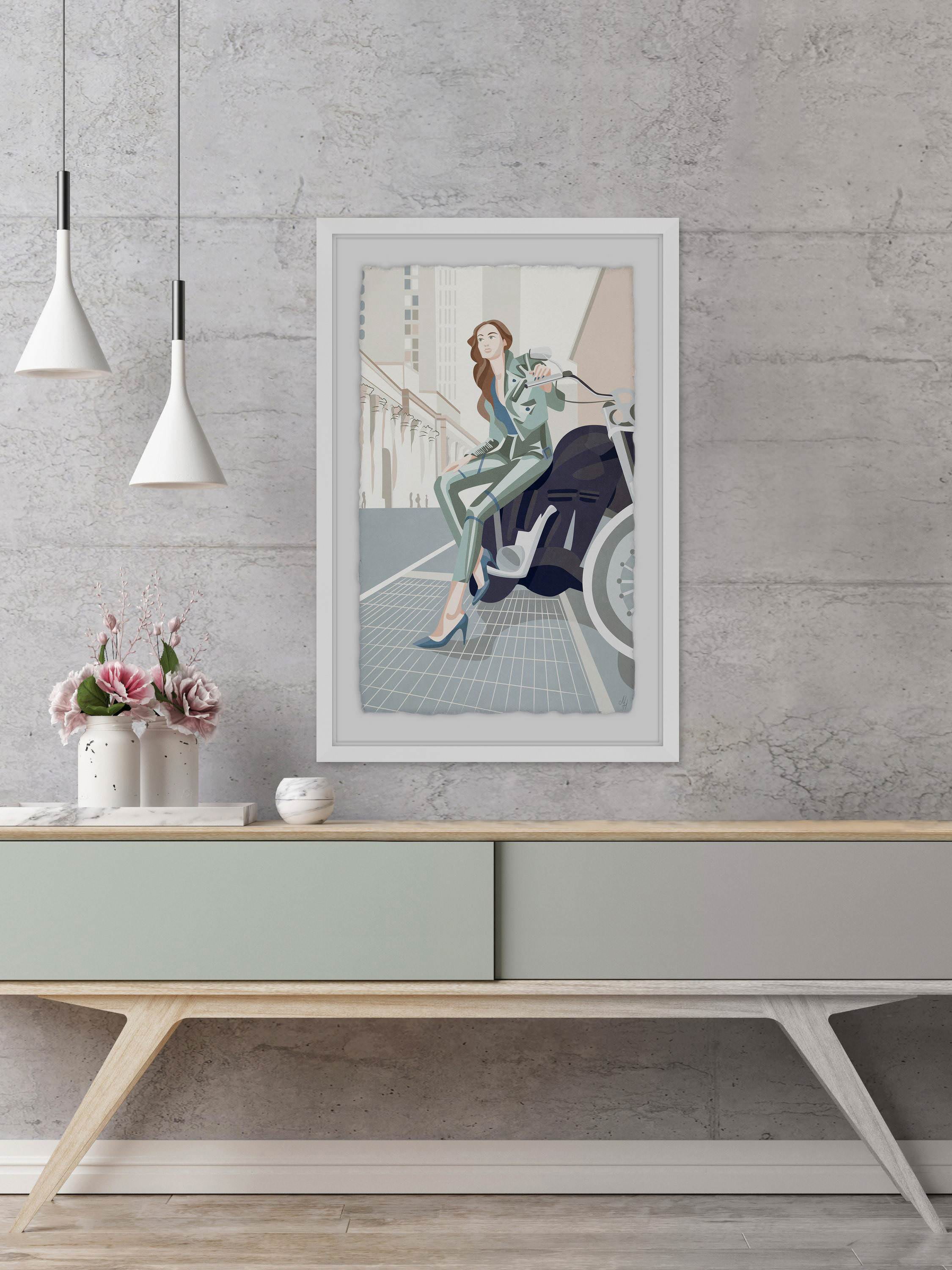 Fashion Bike Framed Painting Print