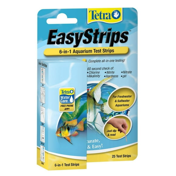 Tetra EasyStrips 6-in-1 Aquarium Test Strips, 25ct