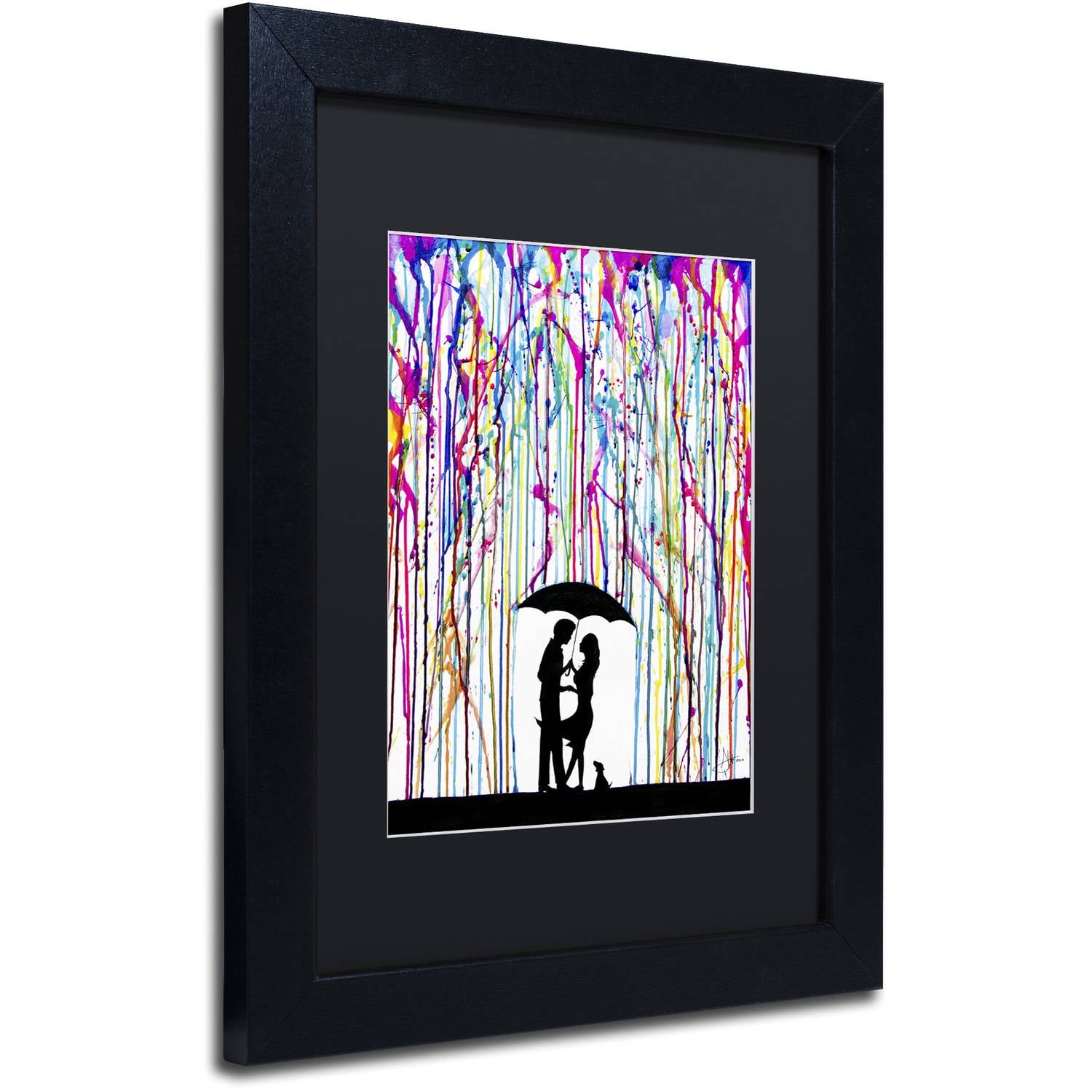 Trademark Fine Art 'Two Step' Canvas Art by Marc Allante, Black Matte, Black Frame
