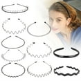 thumbnail image 1 of 10Pcs Metal Hair For Men And Womenelastic Wavy Spring Sports Headbands Non Slip Hair Hoop Clips,Black Polyester Hair Clip, 1 of 8