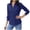 Navy, variant on Women's Classic Collar Long Sleeve Button Down Shirt in Solid Color for Casual and Professional Wear