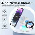thumbnail image 4 of COFEST 4-in-1 Rotatable Foldable Wireless Charger with Magnet Adsorption, 15W Fast Charging, and Three Lighting Modes for Multi-device Use White, 4 of 8