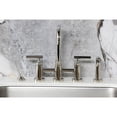thumbnail image 3 of Kingston Brass KS8286CMLBS Manhattan Two-Handle 4-Hole Deck Mount Bridge Kitchen Faucet with Brass Side Sprayer in Polished Nickel, 3 of 8
