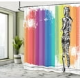 thumbnail image 5 of Ambesonne Colorful Shower Curtain, Marathon Runner Ombre, 69"Wx84"L, Orange Purple Blue, 5 of 5