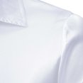 thumbnail image 5 of IROINNID On Sale Long Sleeve Shirts for Men Leisure Glossy Turndown Top Blouse Formal Shirt,White, 5 of 7