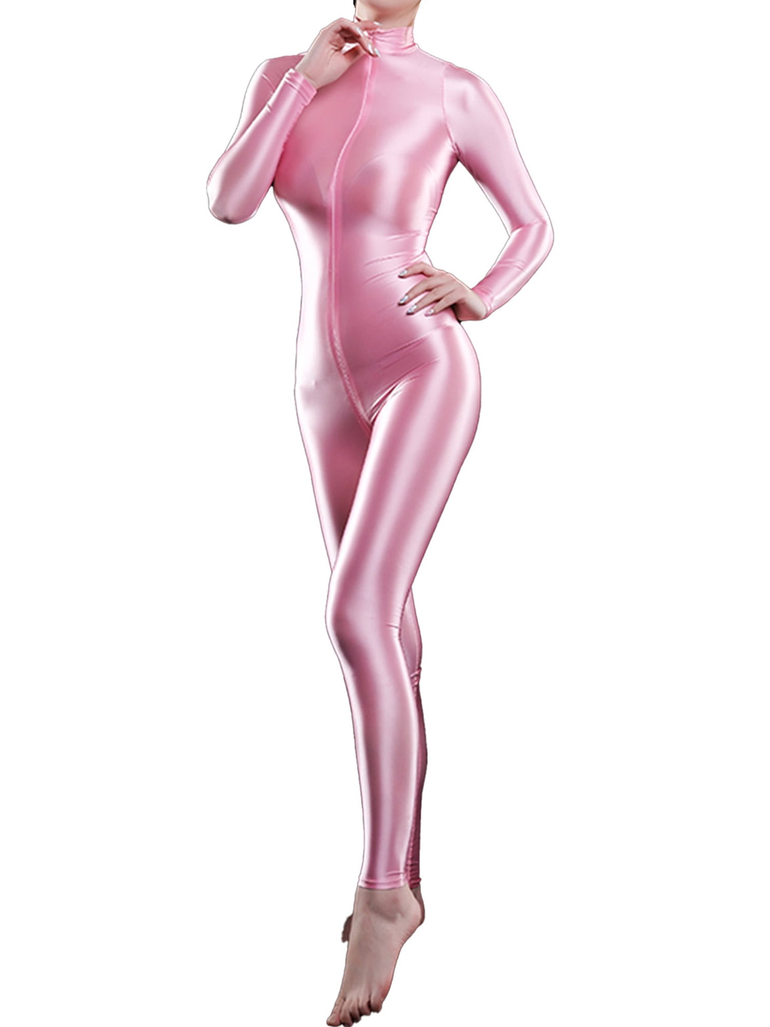  MSemis Woman's Glossy Spandex Full Bodysuit Catsuit