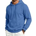 thumbnail image 2 of Dwellite Hoodies for Men Hooded Sweatshirt Casual Long Sleeve Hoodie Pullover Fashion Hoodies with Pocket Blue XL, 2 of 6