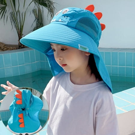 

NEGJ Baby Sun Hat With Neck Flap Hats For Boys Girls Bucket Beach Hat Sunscreen Cap