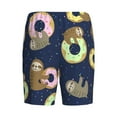thumbnail image 5 of Naloa Sloth with Donuts Men's Short Pajama Pants, Lounge Comfort Shorts with Elasticized Waistband and Side Pockets - Large, 5 of 9