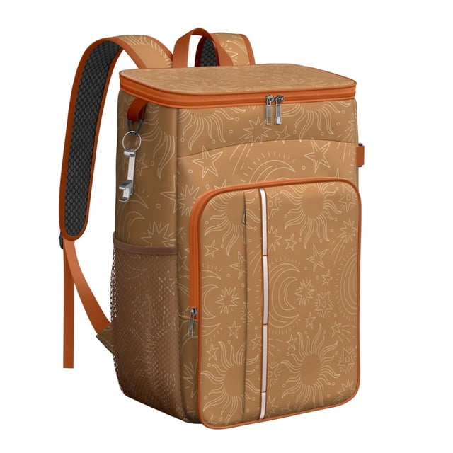 Golden Star & Moon Insulated Cooler Bag - 20L Leakproof Backpack Cooler for Beach, Picnic & Camping