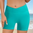 thumbnail image 4 of Wamejoo Womens Cross Waist Swim Shorts Tummy Control Bathing Suit Bottom Boy Shorts Swimsuit Bottom (Sky Blue, XL), 4 of 7