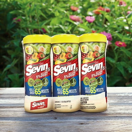 Garden Tech Sevin 5% Dust Insect Killer Shaker Bottle, 3 Pack