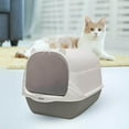 thumbnail image 2 of Cat Litter Box with Lid Portable Anti Lid Odor Control Splashing Easy Tidy Handle grey, 2 of 9