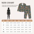 thumbnail image 4 of KLL Wolf Fox In Flower Forest Print Women's Long Sleeve Pajamas with Pants Sleepwear Loungewear 2 Set-XX-Large, 4 of 8