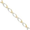 thumbnail image 1 of 14K Rhodium Plated Yellow Gold Gold With Rhodium Oval Link Chain Bracelet, 1 of 3