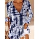thumbnail image 4 of sweethay Camiseta de mujer Camisa estampada de manga larga Blusa informal con cuello en V de otoño Prendas para la parte del cuerpo Azul oscuro S, 4 of 4