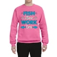 thumbnail image 2 of Wild Bobby, Fish More Work Less Pro Fishermen, Fishing, Unisex Crewneck Graphic Sweatshirt, Neon Pink, X-Large, 2 of 4