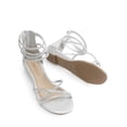 thumbnail image 4 of Sandalias Gladiadoras Plateadas con Pedrería para Mujer DREAM PAIRS Talla 5, 4 of 8
