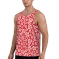 thumbnail image 2 of Easygdp Red Hibiscus Flower Men's Tank Top, Sleeveless Muscle T Shirts, Breathable, Quick-Dry, Loose for Gym, Running, Fitness - Small, 2 of 9