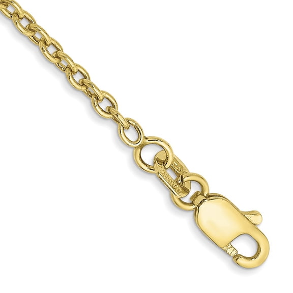 10k Yellow Gold Anklet 10 inch 1.8 mm Forzantine Cable Chain