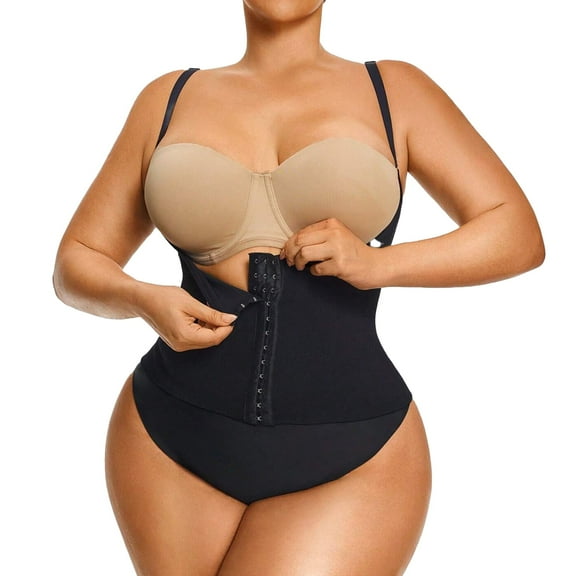 Women's Underbust Corset Waist Trainer Cincher Body Shaper 1XL-3XL with Adjustable Straps