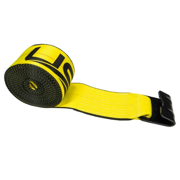 4" x 27' Winch Strap with Flat Hook & Defender