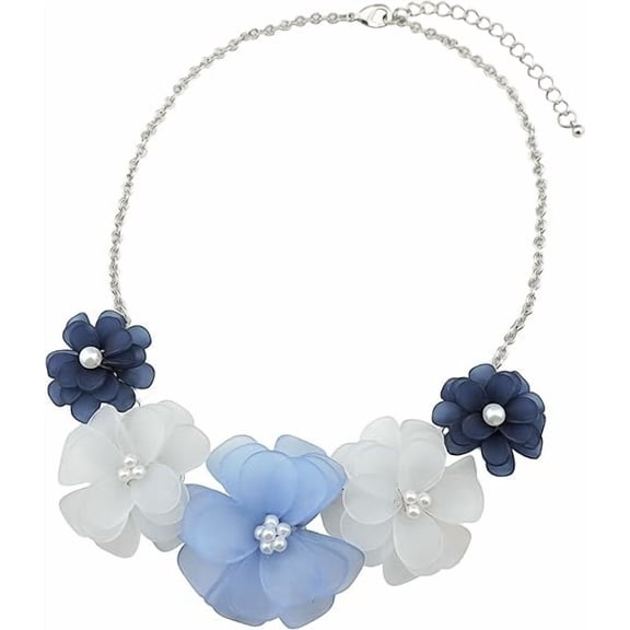 Bocar Trendy Flower Summer Beach Statement Collar Necklace - Women's Party Choker Jewelry Gift