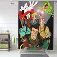 thumbnail image 2 of Shower Curtain Cartoon Art Bath Shower Curtains with 12 Hooks, Waterproof Washable Polyester Bathroom Home Decor Set 60x72 Inch Iron, 2 of 8