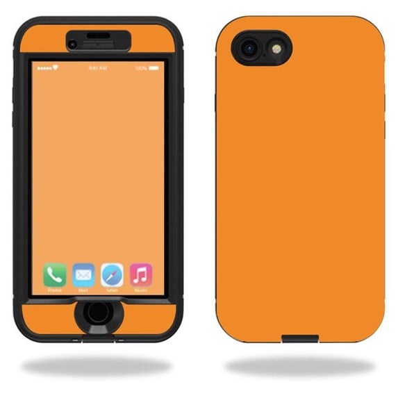 MightySkins LIFIP7NUD-Solid Orange Skin for Lifeproof Nuud iPhone SE 2020 7 & 8 Wrap Cover Sticker - Solid Orange