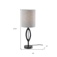 thumbnail image 3 of 28" Black Solid Wood Round Table Lamp With Gray Drum Shade, 3 of 9