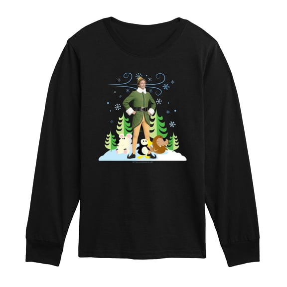 Elf - Buddy And Arctic Puppets - Toddler Boys Long Sleeve Graphic T-Shirt